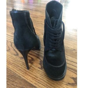 Suede Stiletto Lace Up Bootie